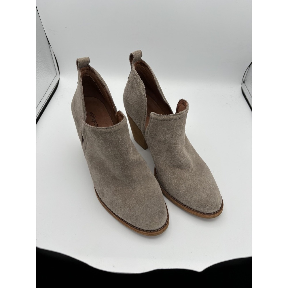 Jeffrey Campbell Boots Womens Size 8 38.5 Beige Suede Ankle Block Heel Booties